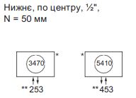 Подключение нижнее по центру радиаторов Zehnder